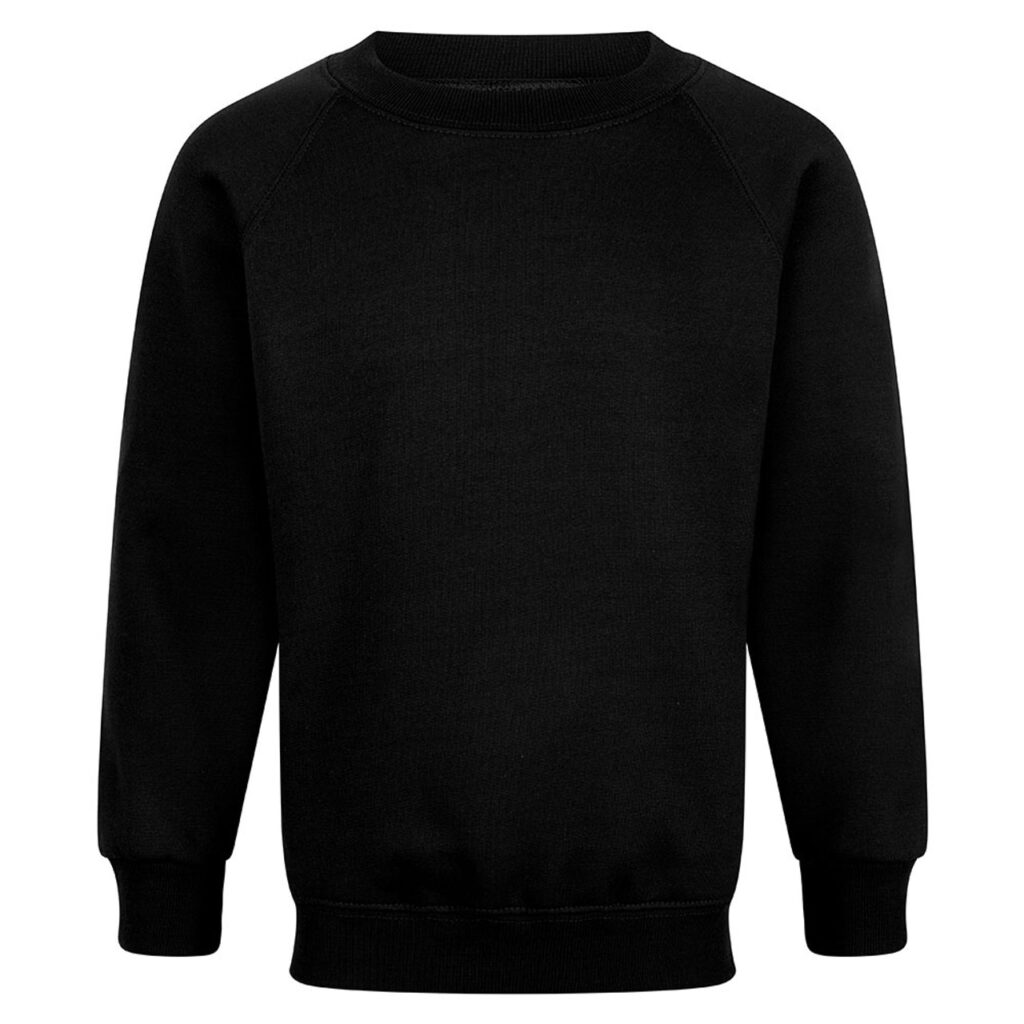 Plain Black Crew Neck Sweatshirt